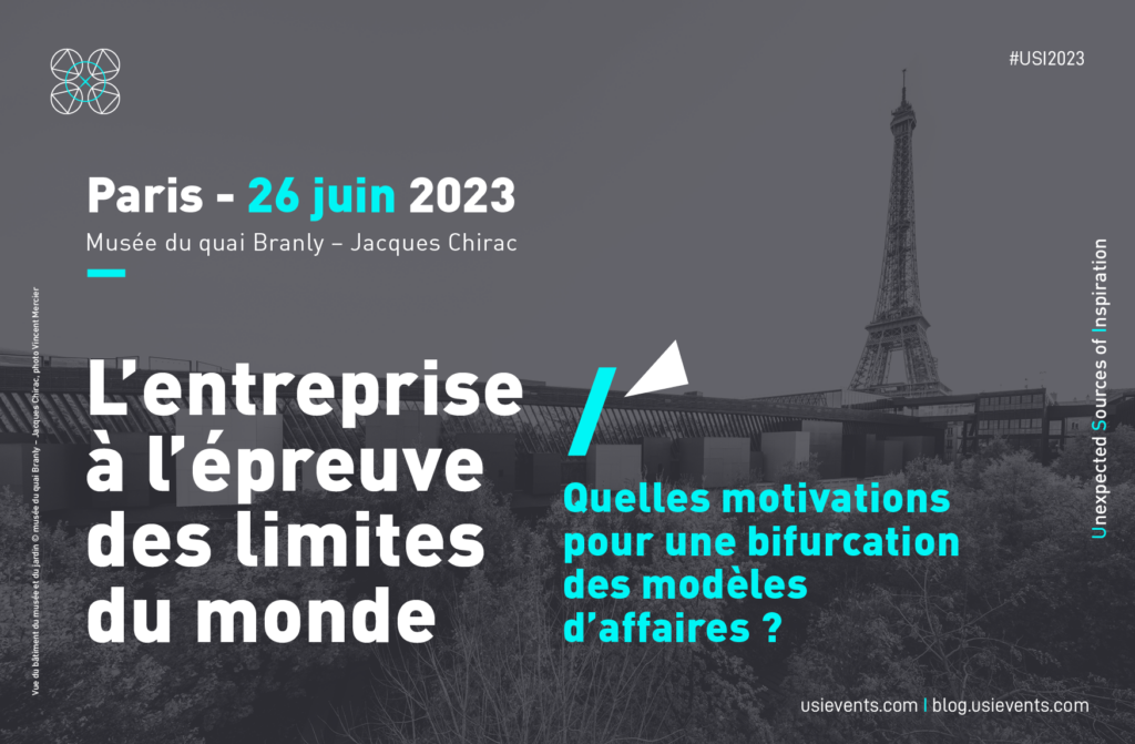 USI 2023 - le 26 juin 2023 à Paris, Musée du quai Branly - Jacques Chirac.
Thème : L'entreprise à l'épreuve des limites du monde. Quelles motivations pour une bifurcation des modèles d'affaire ?